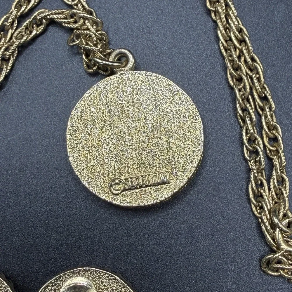 Vintage Sarah Coventry Mosaic Necklace and Matching Clip-on Earrings Set Signed